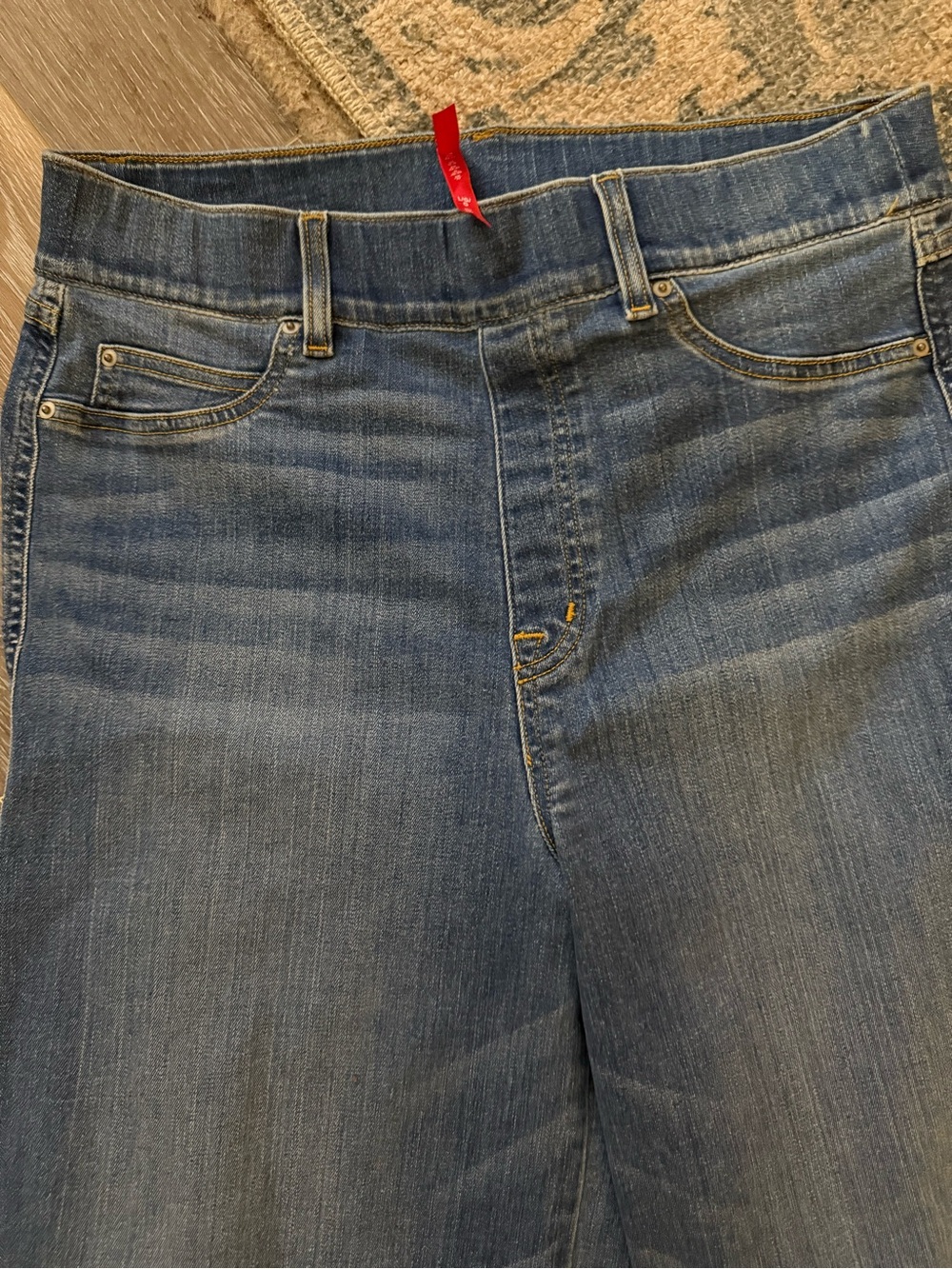 Spanx Pretty Please Houston Wide Leg Jeans Tall Large Stretch Quiet Luxury NWOT - Picture 7 of 7